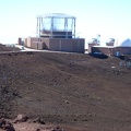There are many telescopes and other instruments at the top