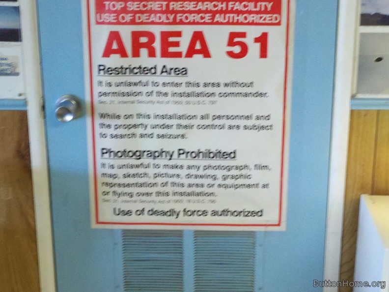 Area 51 Evidence Room in Rachel NV