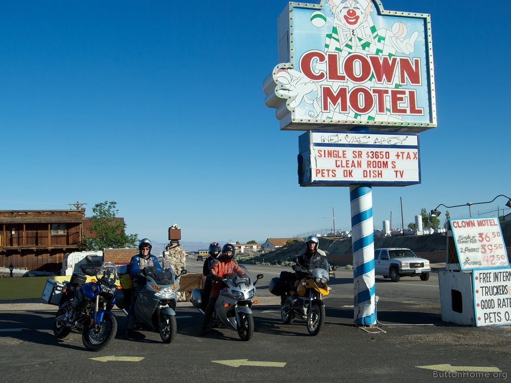 Lined up at the Clown Motel in Tonopah NV