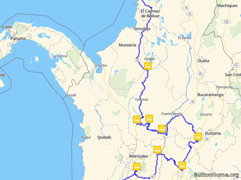Colombia route