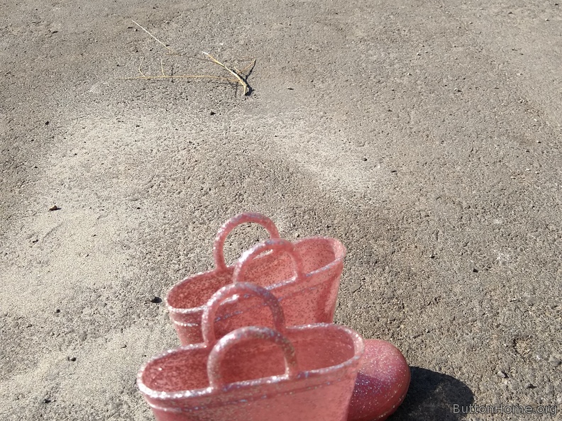 Lonely boots at an empty site