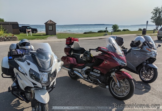 Three fine bikes with Mackinac Island