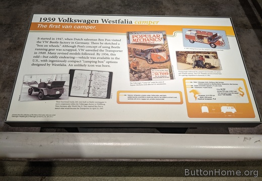 1959 Volkswagen Westfalia plaque