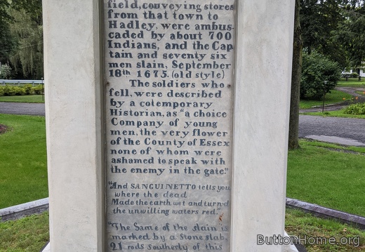 Bloody Creek monument inscription