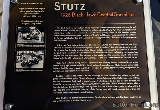 1928 Stutz Black Hawk Boattail Speedster
