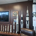 Wernher von Braun desk with US booster models in the background