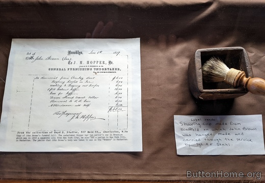 John Brown undertaker costs and shaving bowl from his gallows