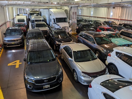 every type of vehicle on the ferry