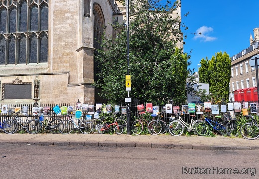 bikes at St Mary's fence