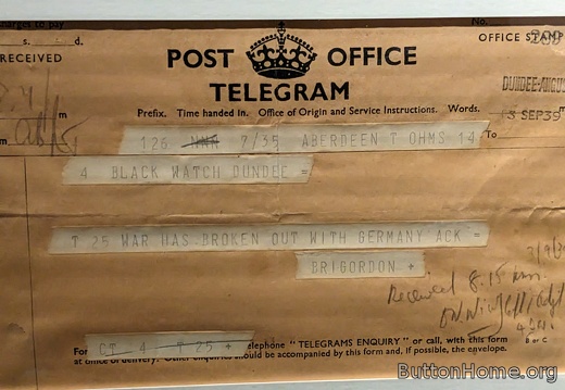 WWII war telegram