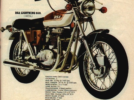 BSA 1971 Lightning 650 advert
