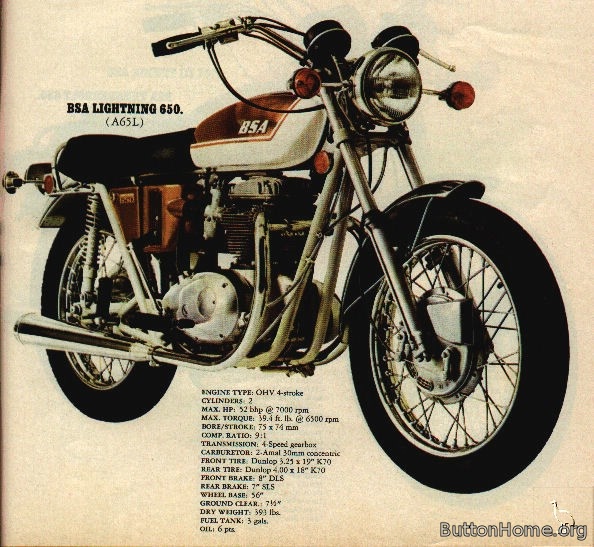 BSA 1971 Lightning 650 advert