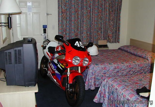 bike in hotel room