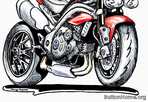 triumph speed triple cartoon-white