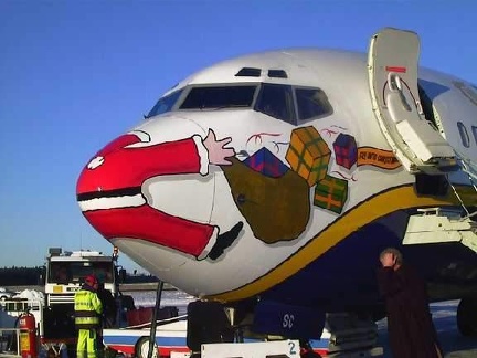 Santa and the plane