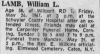 William Lamb death notice
