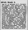 Bessie Head death notice